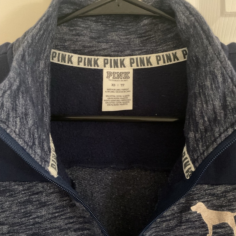 PINK Victoria's Secret Heathered Blue Men's Zip-Up Sweater